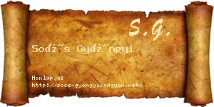 Soós Gyöngyi névjegykártya